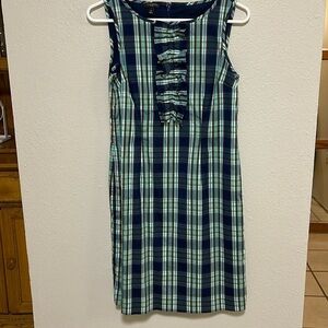 TALBOTS Plaid Tartan Ruffled Dress Size 2P